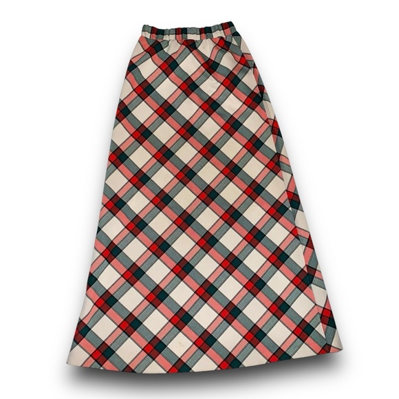 v i n t a g e :: Mod Preppy Plaid Thick Maxi Skirt Classy Tartan - Picture 6 of 13